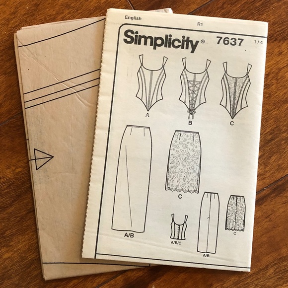 Simplicity 7637 Jessica McClintock Classic Corset top evening wear. sewing - Picture 3 of 3